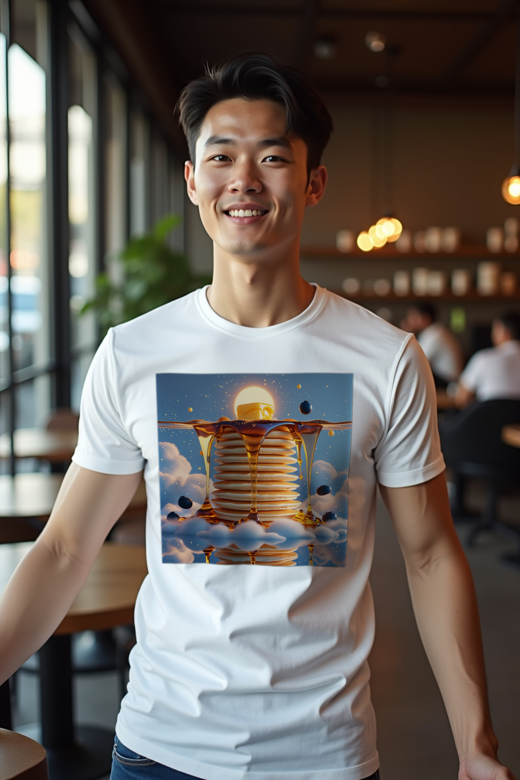Maple Constellation Stack t-shirt white arms
