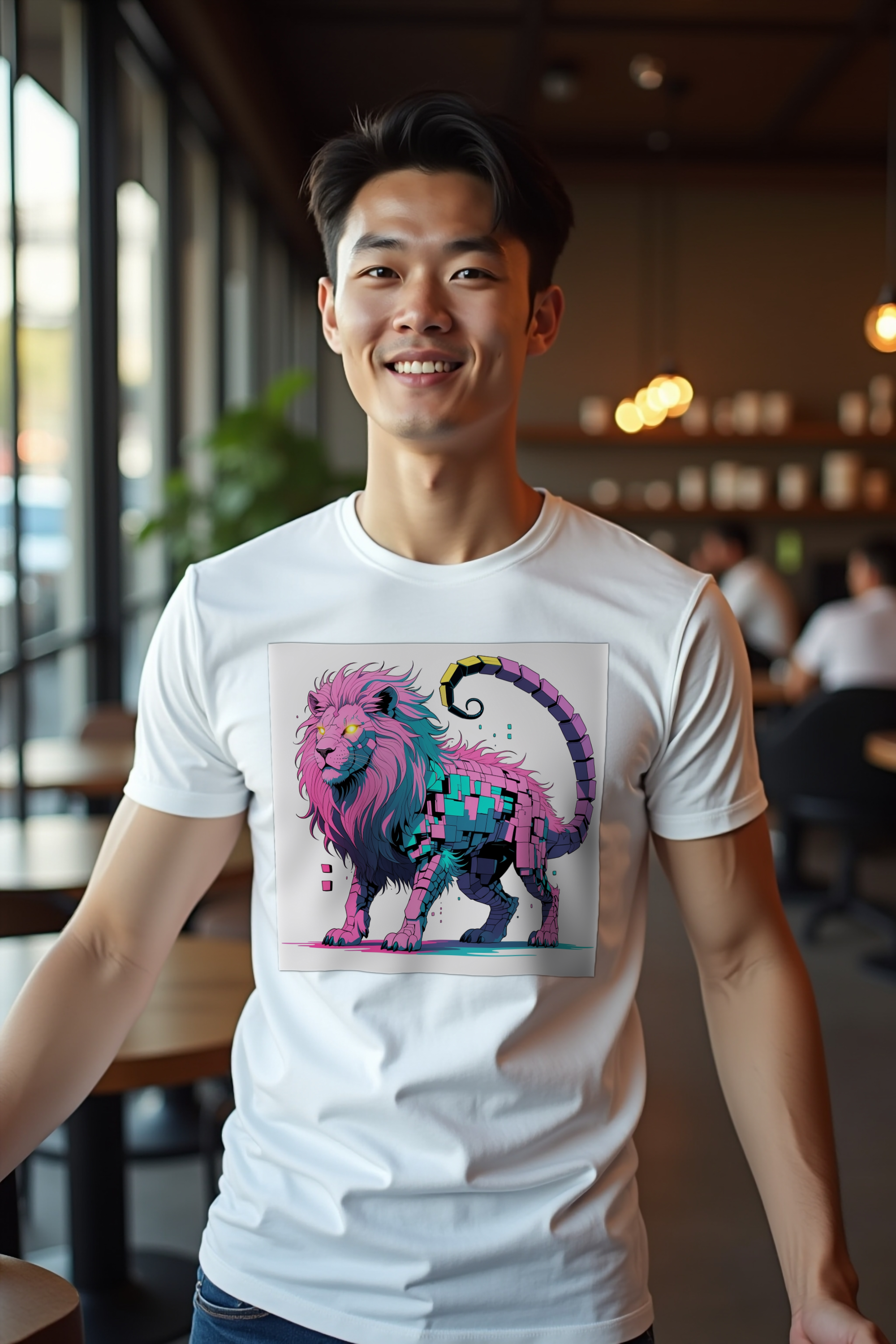Glitch Manticore tee white arms front