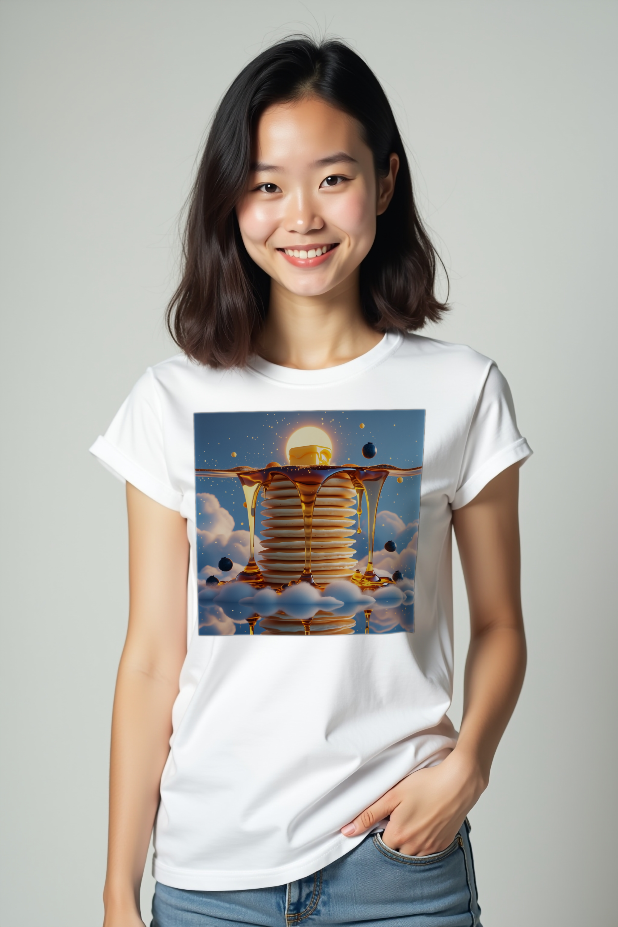 Maple Constellation Stack t-shirt white pockets