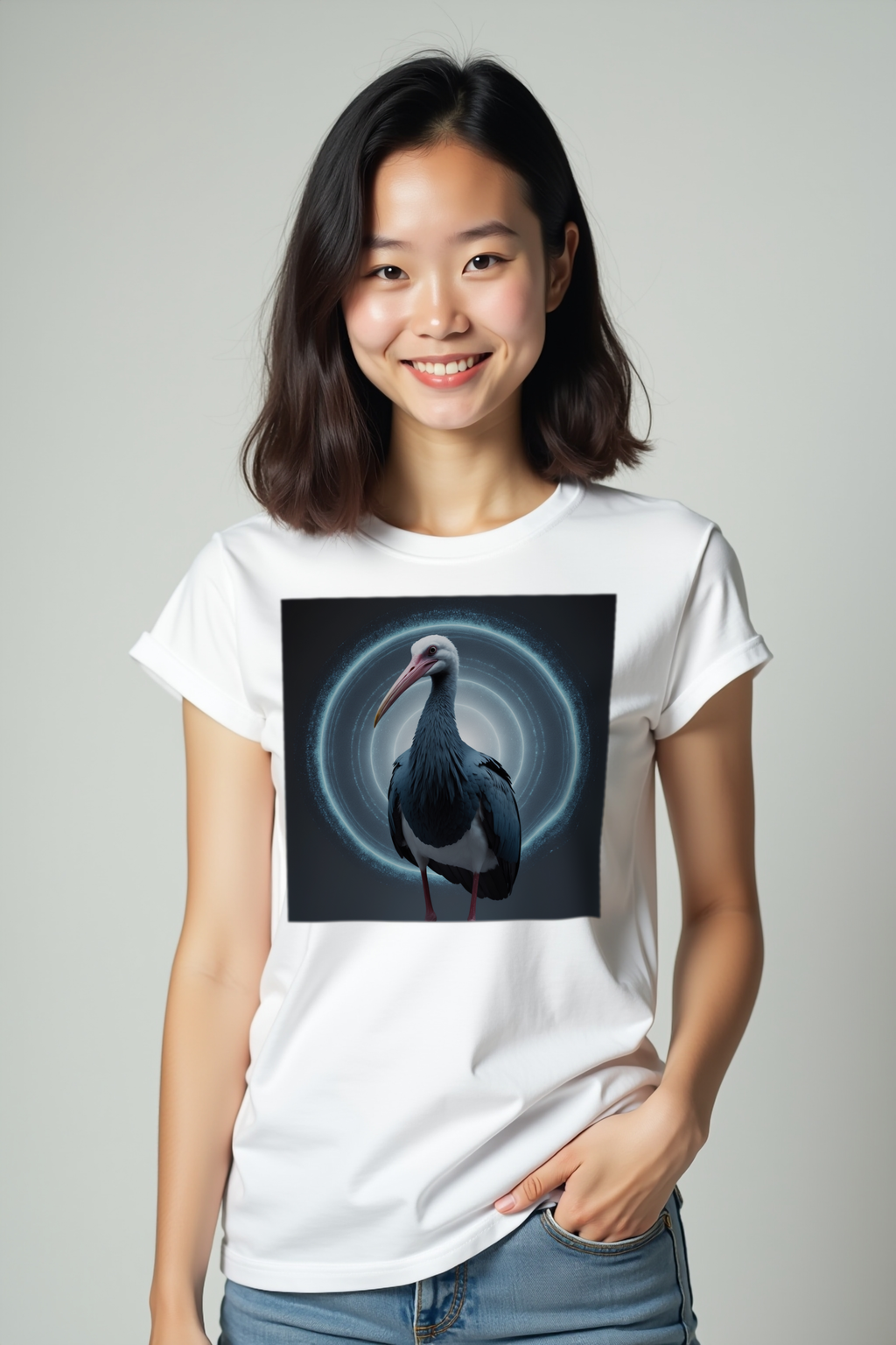 Sigma Stare Shoebill T-Shirt White Front Side