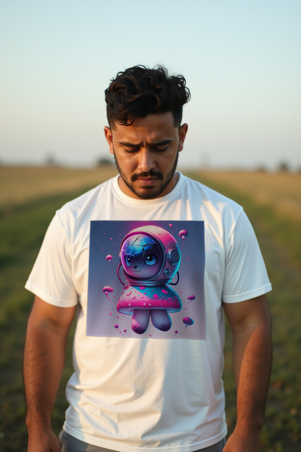 Mushroom Astronaut Explorer Unisex T-Shirt mockup 3