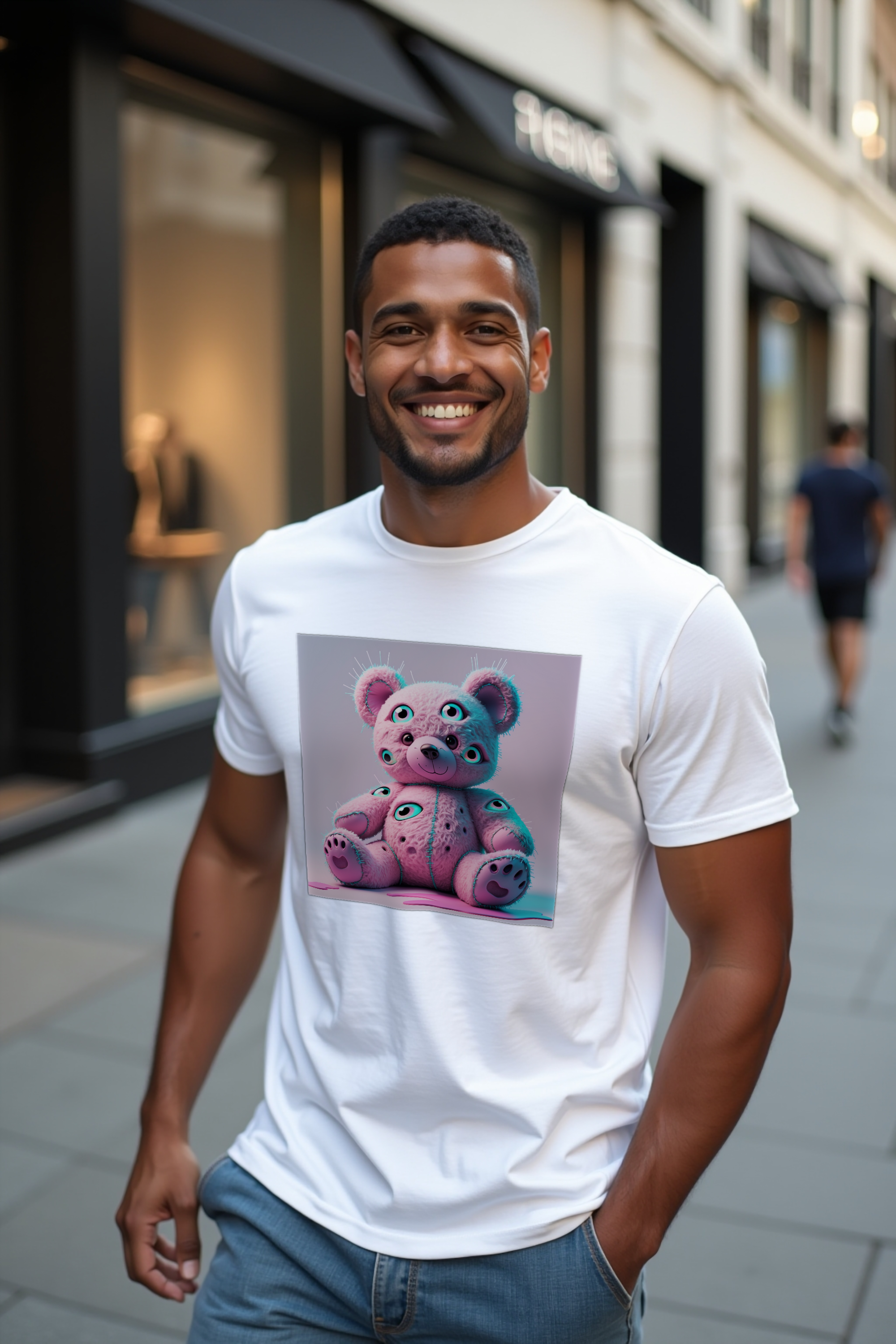 Stitch Bear tee mockup white front 45