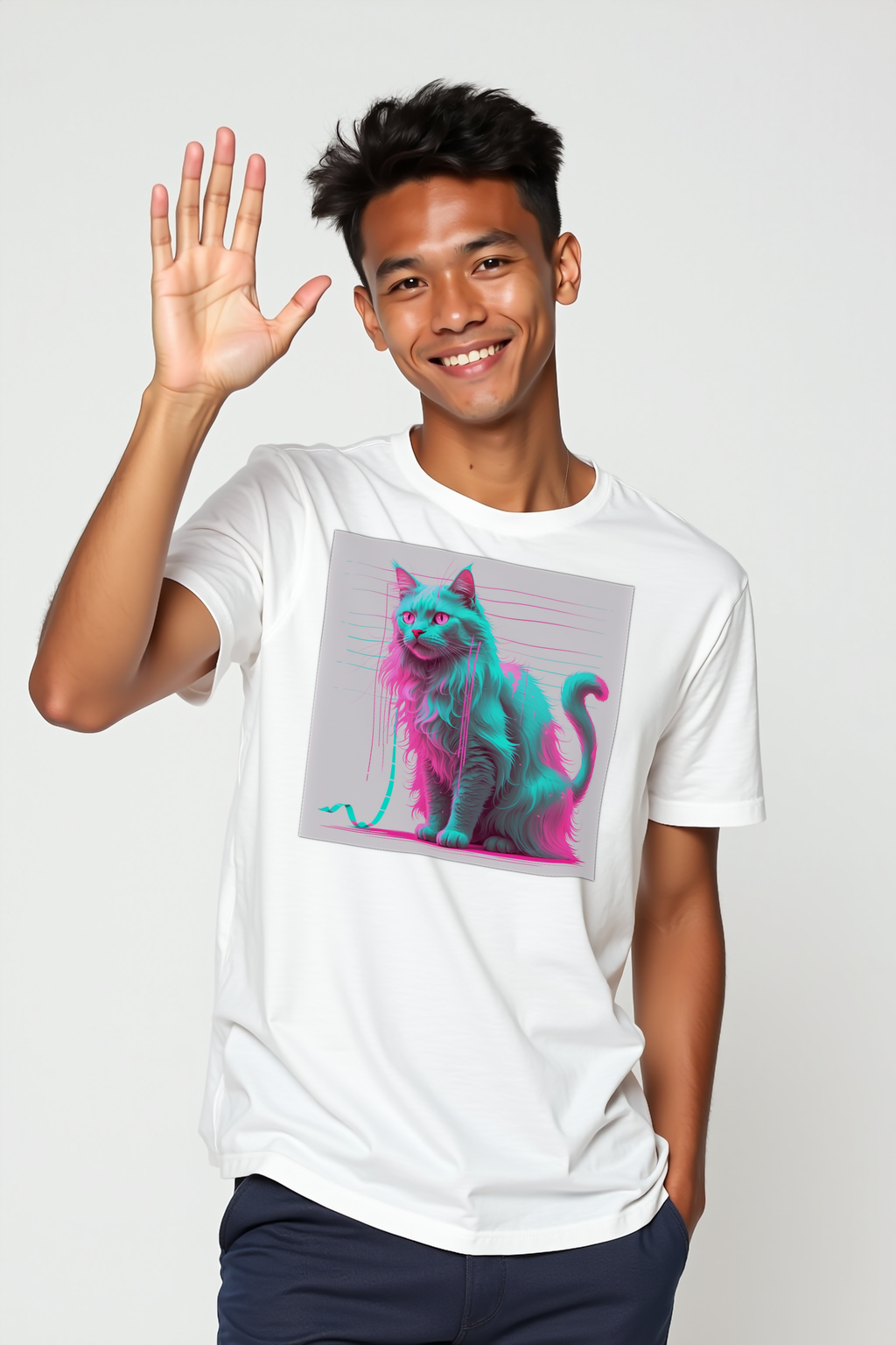 VHS Specter Cat T-Shirt White Front 45
