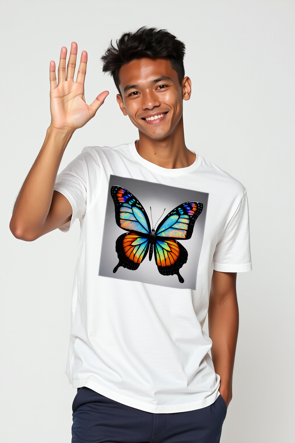 Opal Monarch t-shirt white front left