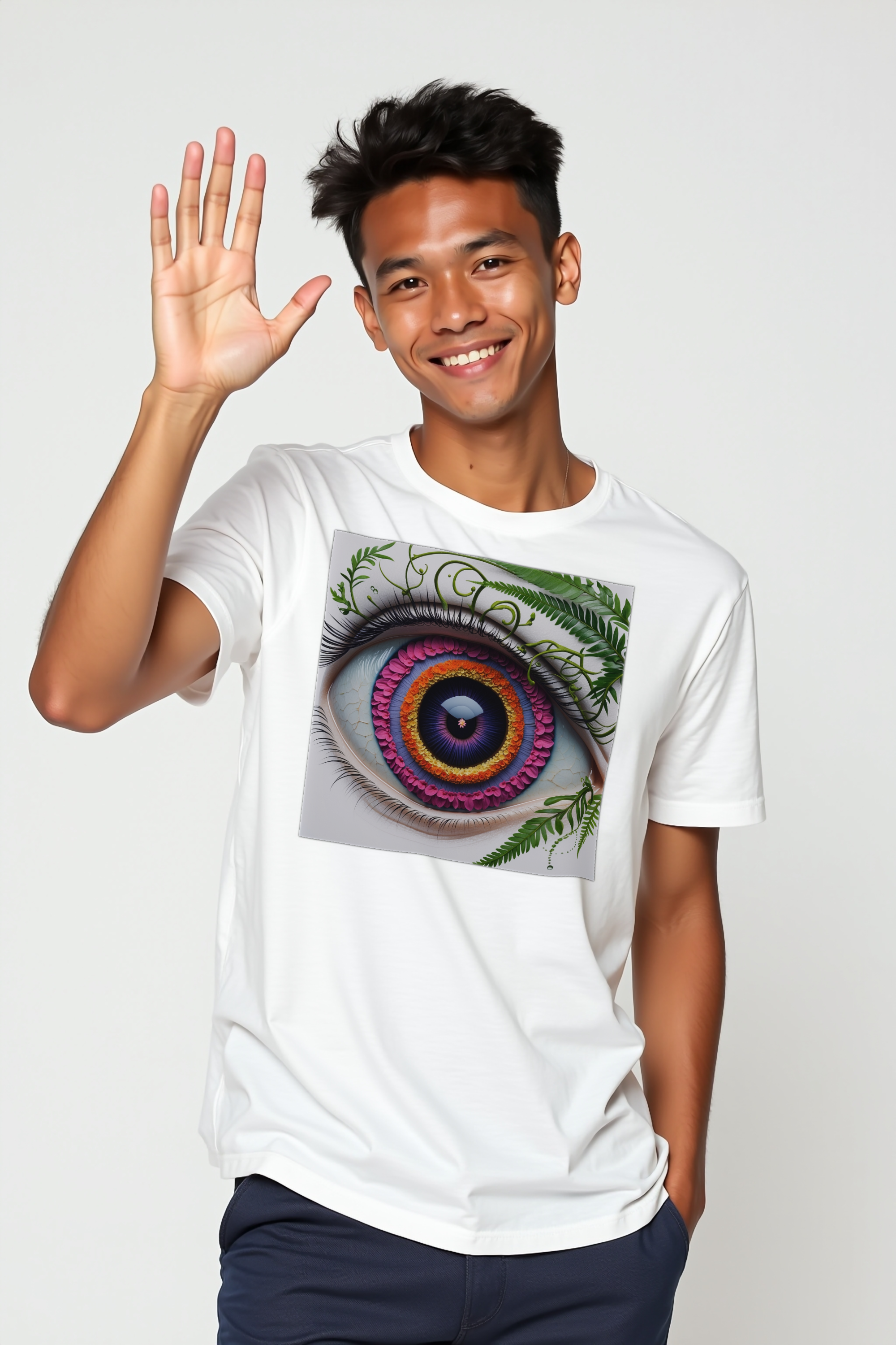 Botanical Eye tshirt white front-45