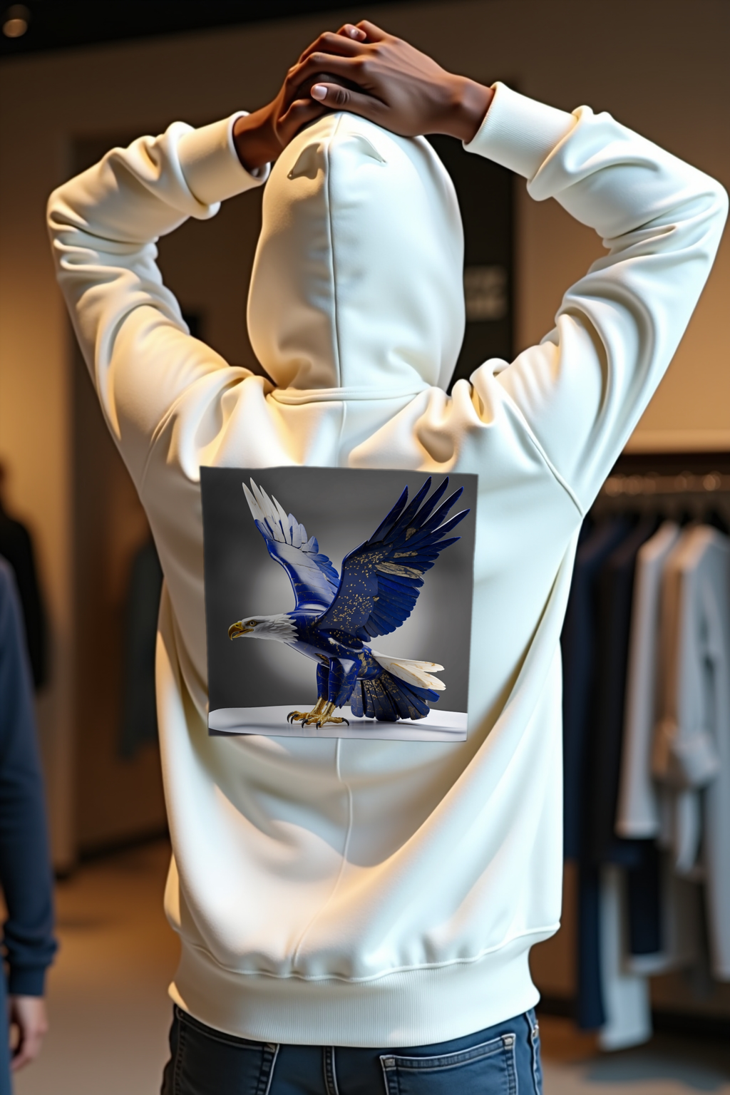 Lapis Eagle hoodie mannequin