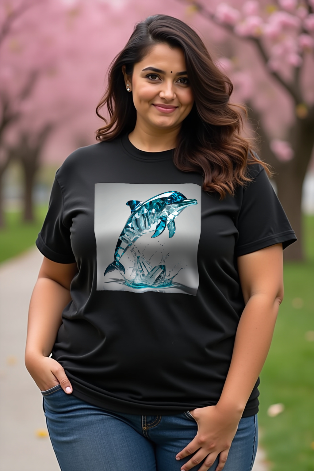 Aquamarine Dolphin t-shirt mannequin